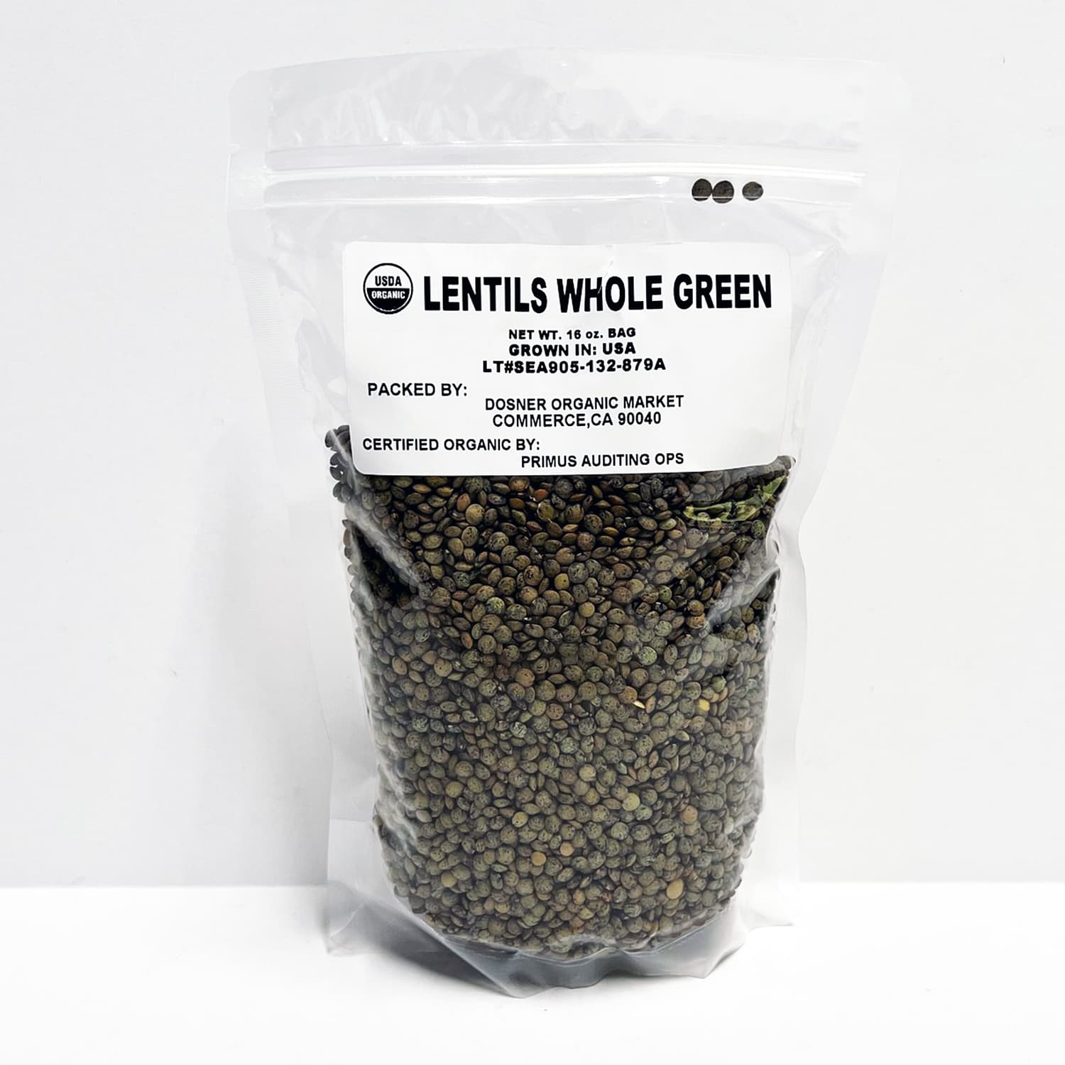 organic green whole lentils